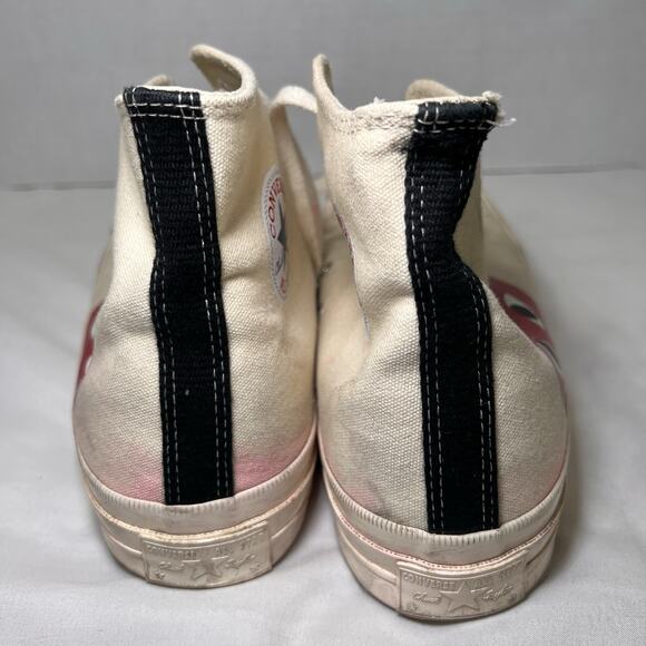 Converse x Comme Des Garcons Shoes Mens Size 12 Ivory High Top Chuck *AS IS READ - Picture 4 of 14